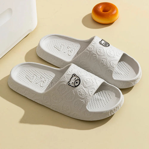 Men's Slippers Summer Cartoon Bear Indoor Soft Thick Sole Anti Slip (7805597810771)