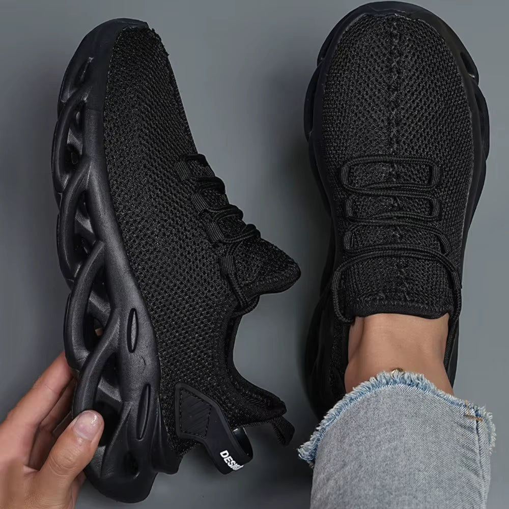Men Casual Sport Shoes Breathable Lightweight Sneakers Outdoor Mesh Black Running Shoes Athletic Jogging Tenis Walking Shoes (7758954135635)
