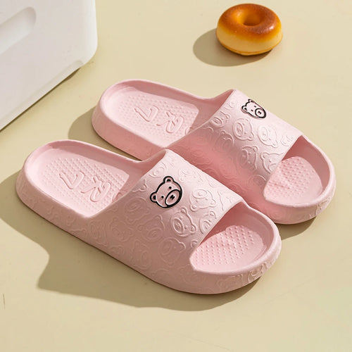 Men's Slippers Summer Cartoon Bear Indoor Soft Thick Sole Anti Slip (7805597810771)