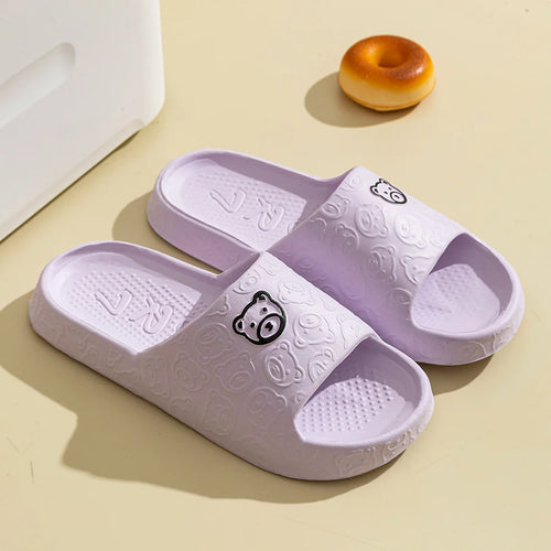 Men's Slippers Summer Cartoon Bear Indoor Soft Thick Sole Anti Slip (7805597810771)