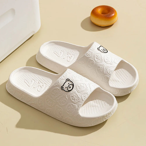 Men's Slippers Summer Cartoon Bear Indoor Soft Thick Sole Anti Slip (7805597810771)