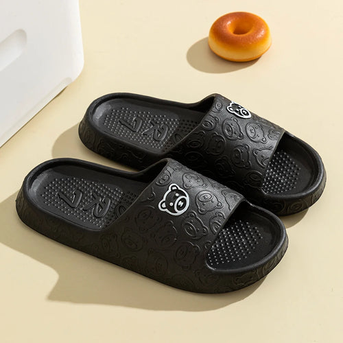 Men's Slippers Summer Cartoon Bear Indoor Soft Thick Sole Anti Slip (7805597810771)